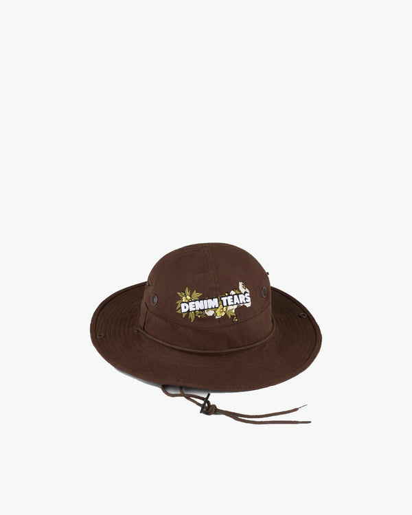 DENIM TEARS - Floral Logo Bucket Hat - (Brown)