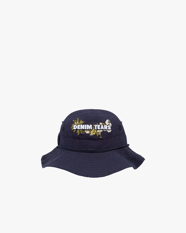 DENIM TEARS - Floral Logo Bucket Hat - (Navy)
