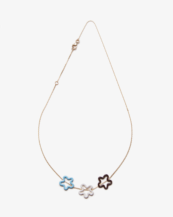 BEA BONGIASCA - Necklace Featuring A 9Kt Yello - (Baby blue/ White/ Cherry chocolate)