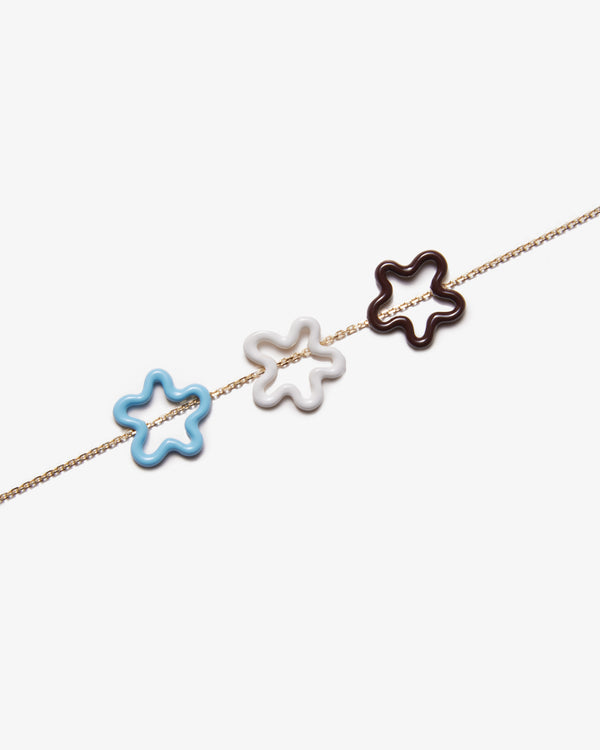 BEA BONGIASCA - Necklace Featuring A 9Kt Yello - (Baby blue/ White/ Cherry chocolate)