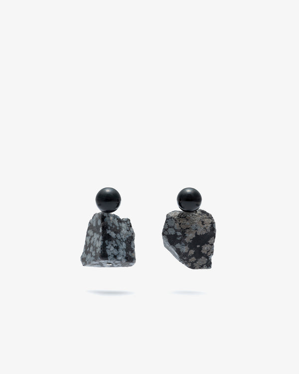 COMPLETED WORKS - Onyx And Obsidian Earrings - (Bk/Wh)