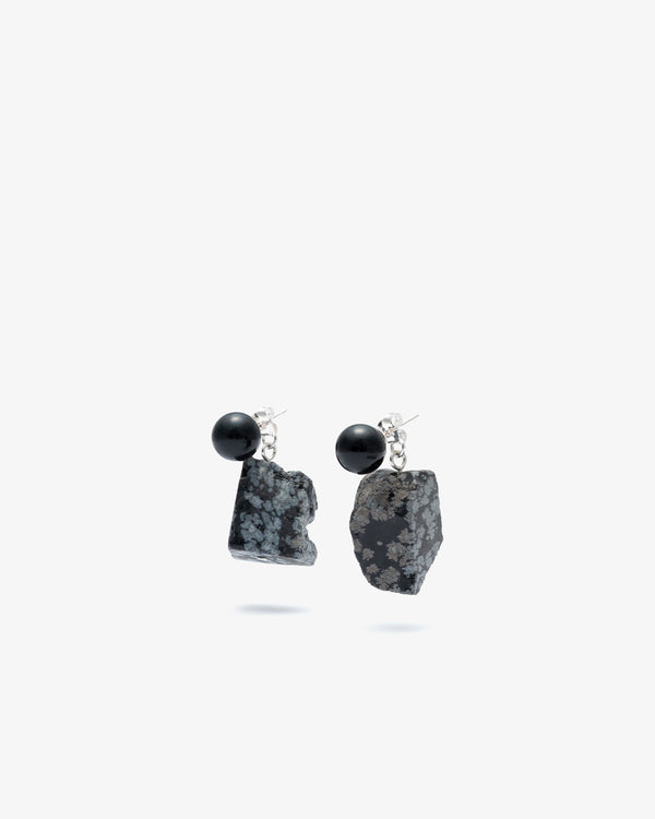 COMPLETED WORKS - Onyx And Obsidian Earrings - (Bk/Wh)