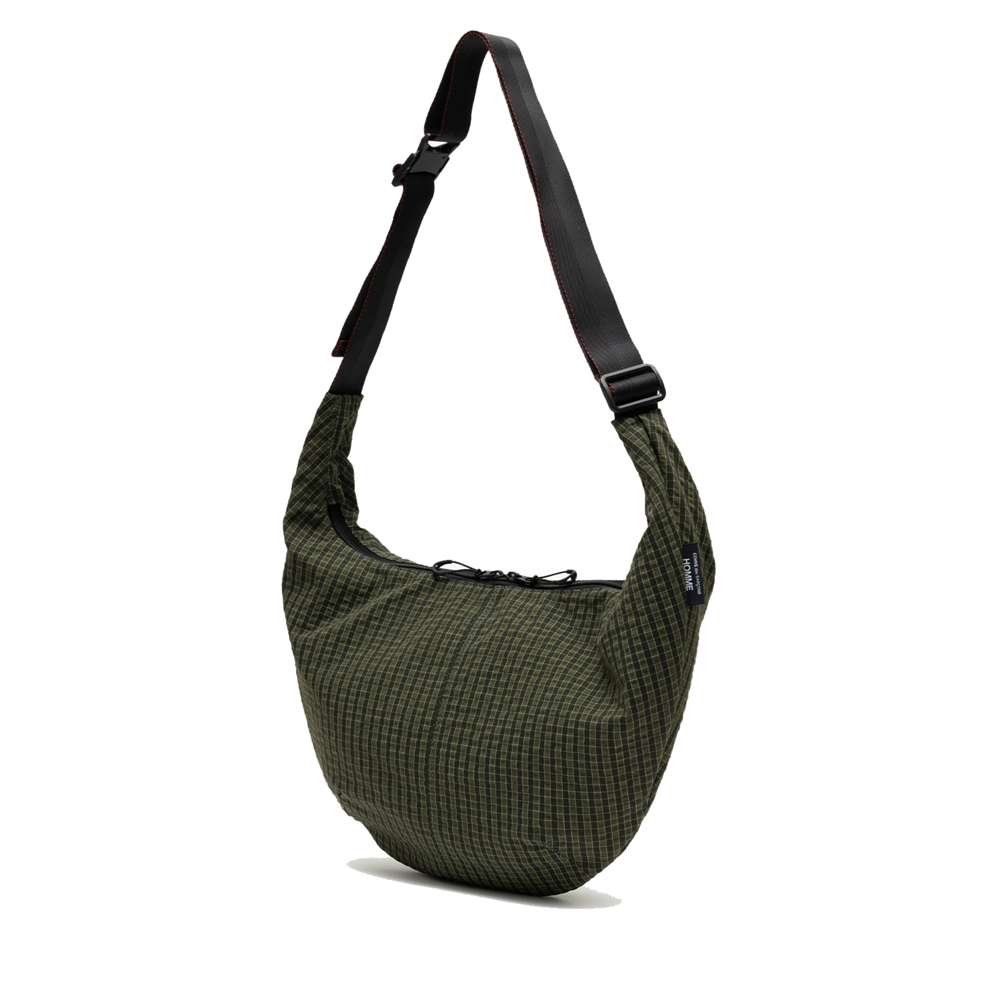 COMME des GARCONS HOMME: Polyester Grid Check Pattern (Khaki