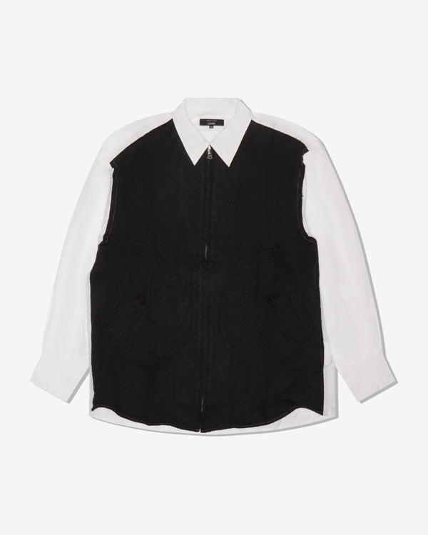 COMME DES GARCONS HOMME - Cotton Broad X Wool Sergegarment Fulled Shirts - (White X Charcoal)