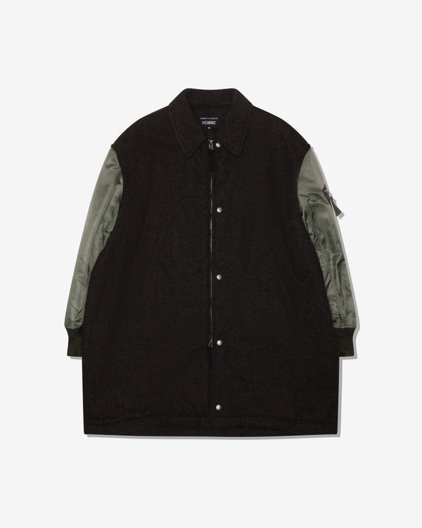 COMME DES GARCONS HOMME - Wool Herringbone Fabric Fulledx Nylon Twill Coats - (Greyx Khaki)