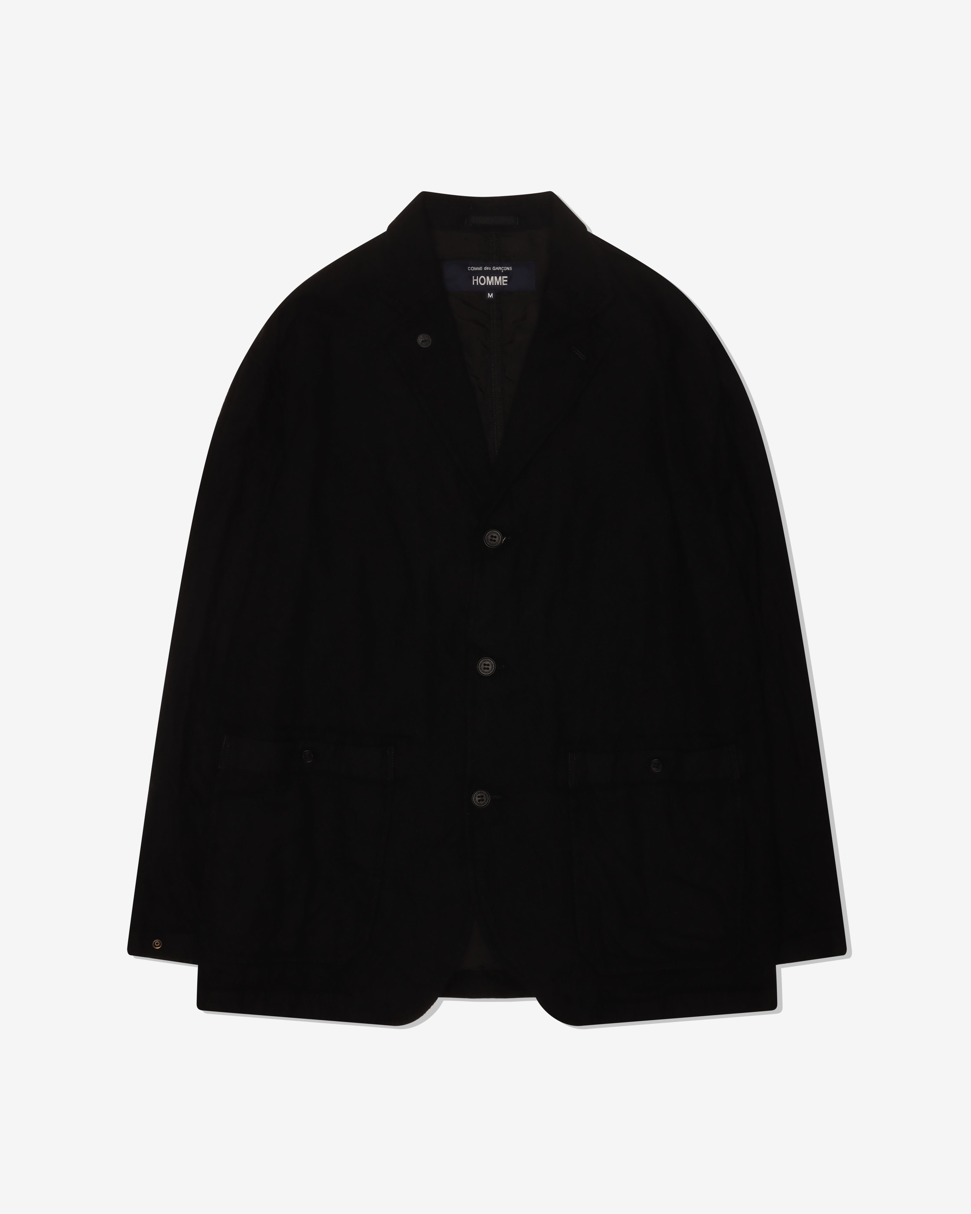 COMME DES GARCONS HOMME: Wool Sergegarment Fulled Jackets (Black