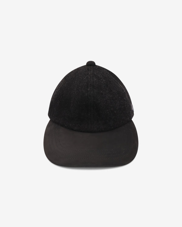 COMME DES GARCONS HOMME - Wool Herringbone Fabric Fulled X Leather Hats - (Charcoal X Black)