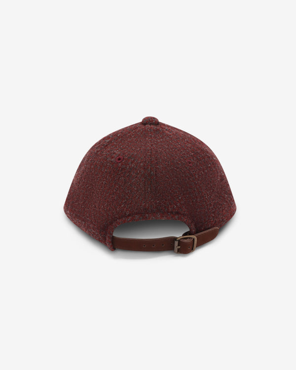 COMME DES GARCONS HOMME - Wool Herringbone Fabric Fulled X Leather Hats - (Burgundy X Brown)
