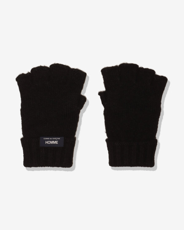 COMME DES GARCONS HOMME - Wool Acrylic Jersey Fulled Gloves - (Black)