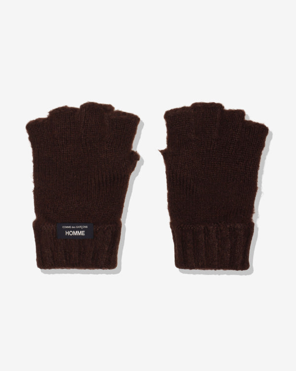 COMME DES GARCONS HOMME - Wool Acrylic Jersey Fulled Gloves - (Dark Brown)