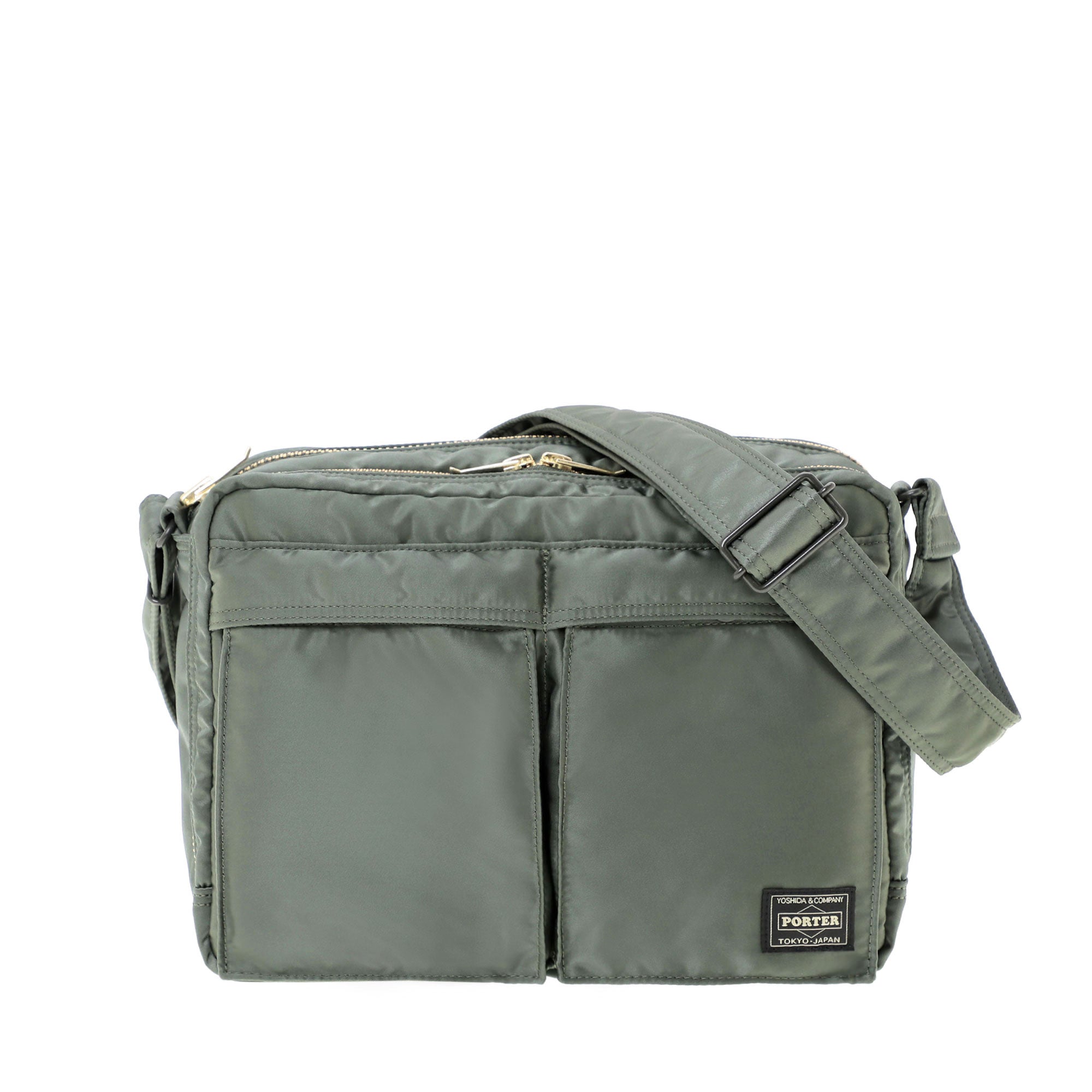 【PORTER】TANKER/SLING BAG W zip/セージグリーン PORTER: Tanker Sling Bag W Zip(L) (Sage Green) | DSMG E-SHOP