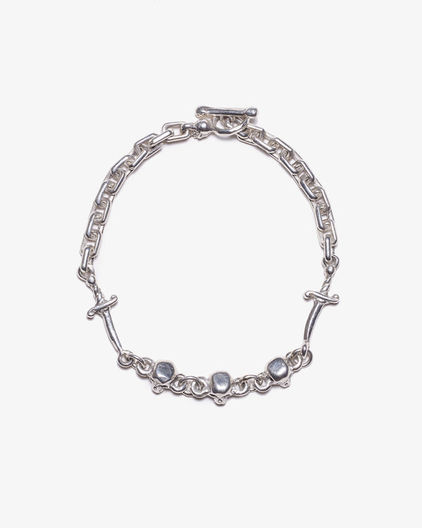 13 LUCKY MONKEY - JOVEL DAGGER TRIPLE SKULL BRAC Bracelet - (Svr)