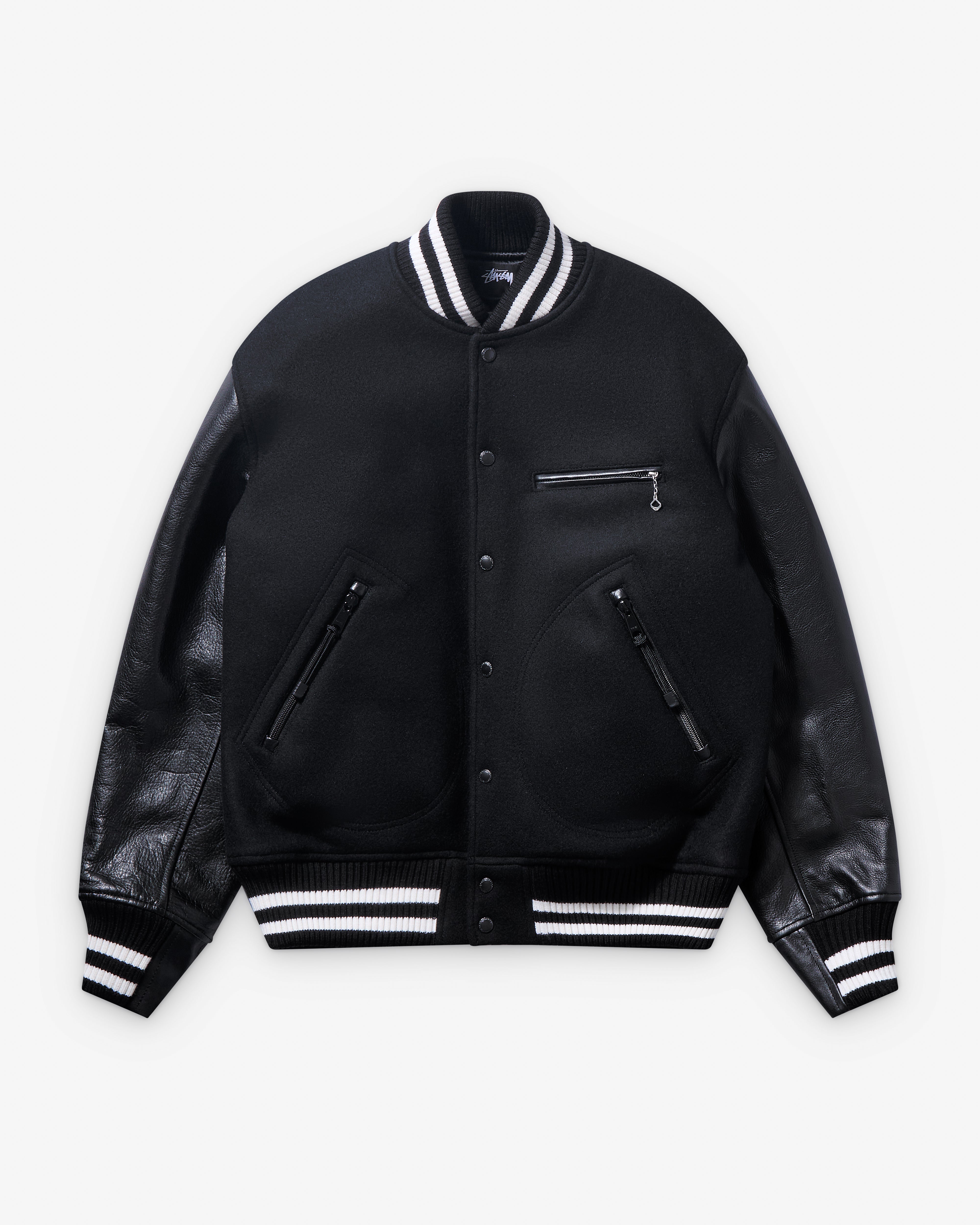 JUNYA WATANABE MAN: Wool Melton X Cowhide Stussy W-Name Jackets