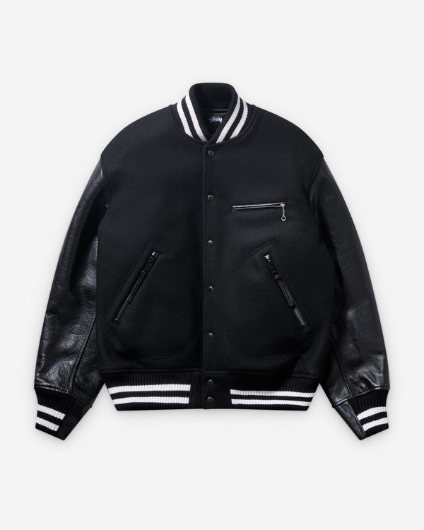 JUNYA WATANABE MAN - Wool Melton X Cowhide Stussy W-Name Jackets - (Black)