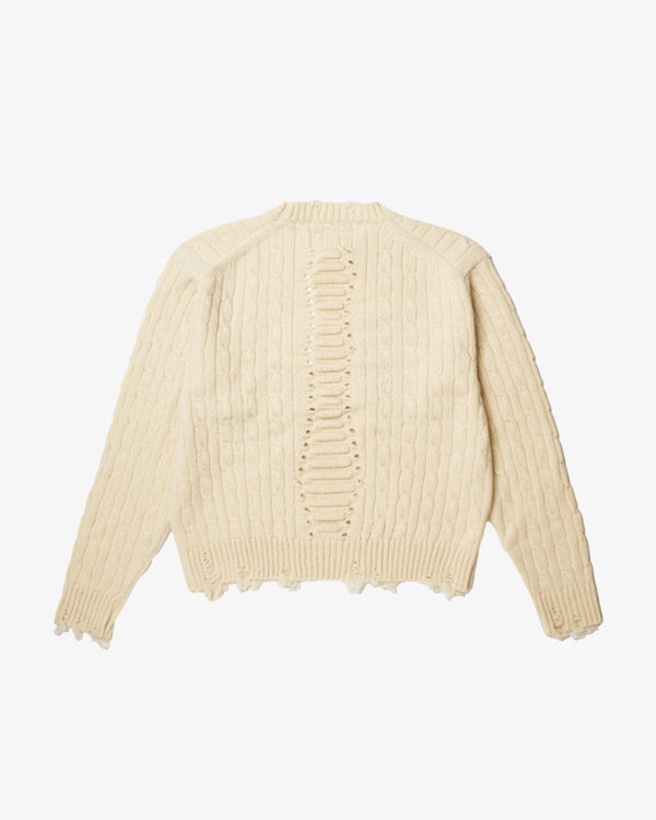 DOUBLET - Rib Cage Cable Knit Pullover - (Ivory)