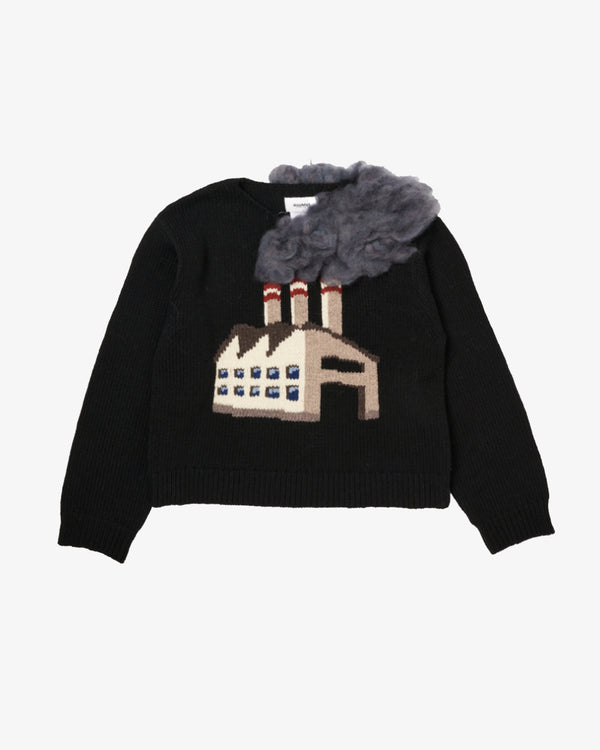 DOUBLET - Smoking Factory Intarsia Knit  - (Black)