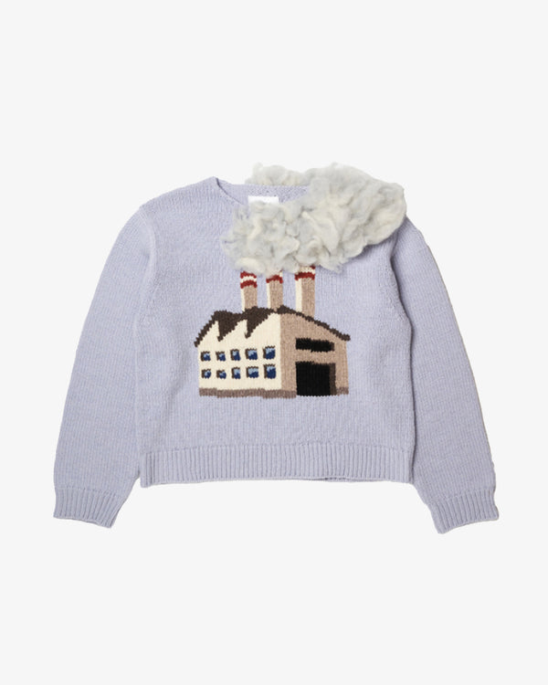 DOUBLET - Smoking Factory Intarsia Knit  - (Blue)