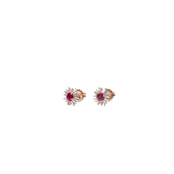 SUZANNE KALAN - Ooak Ruby Studs - (Rg)