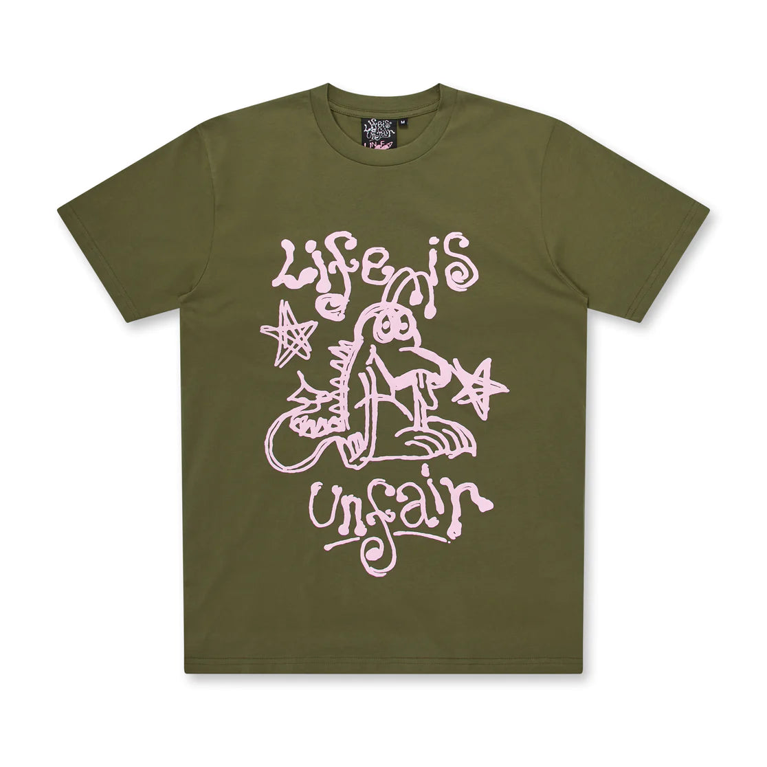 LIFE IS UNFAIR - DOODLE T-SHIRT - (ARMY) view 1