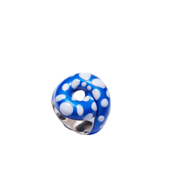BEA BONGIASCA - Tarallo Ring In 925 Silver (7, - (Blue)