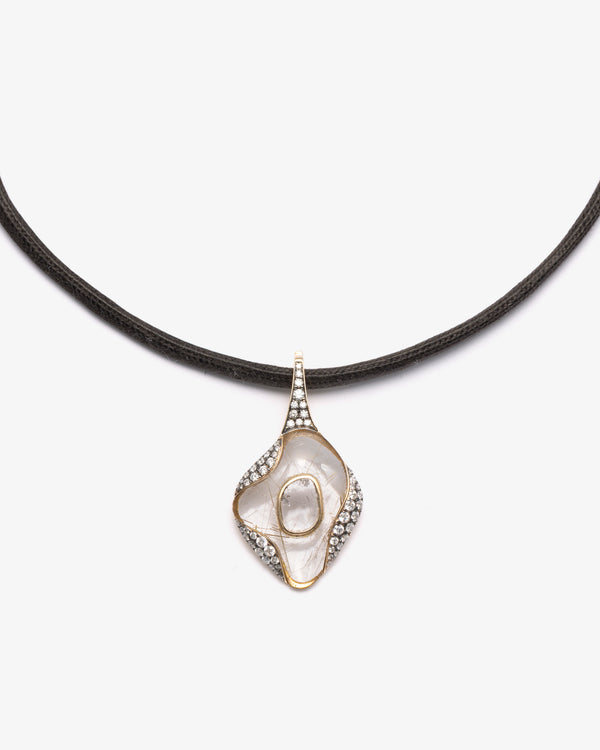 MANPRIYA - Rutilated Quartz Charm - (Rh)