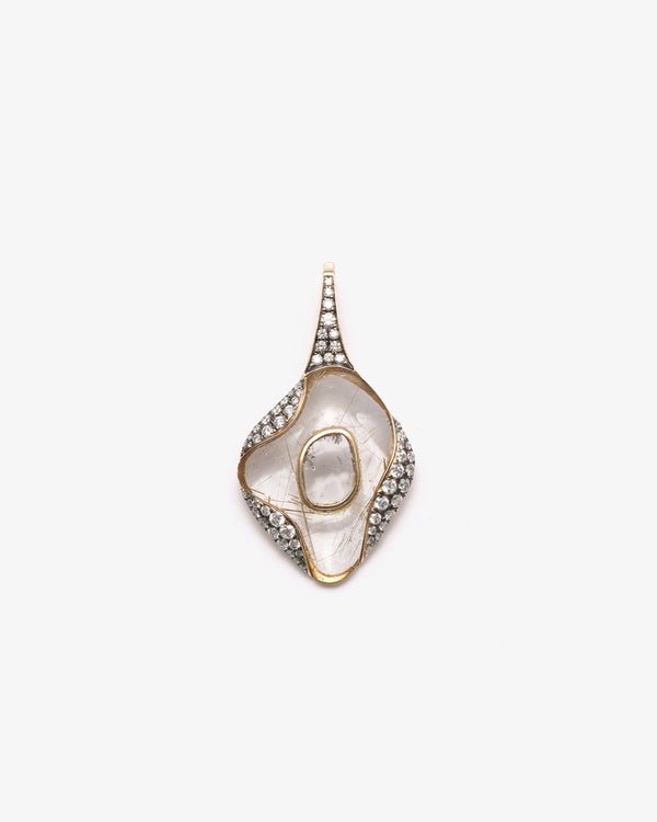 MANPRIYA - Rutilated Quartz Charm - (Rh)