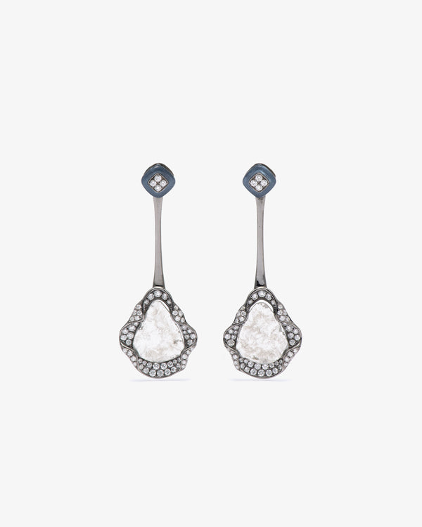 MANPRIYA - Bar Drop Earrings - (Rh)