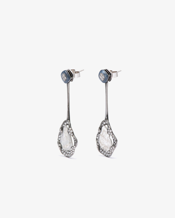 MANPRIYA - Bar Drop Earrings - (Rh)