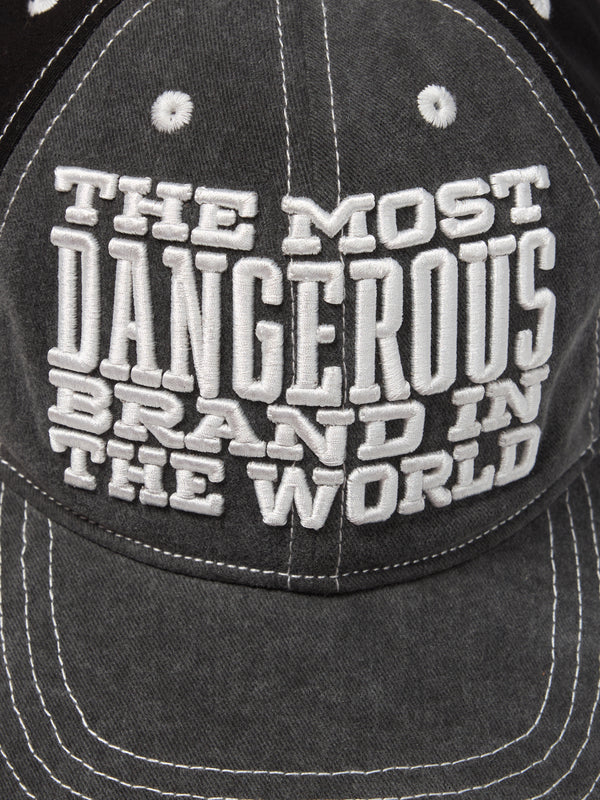 DENIM TEARS - Topstitch Mission Statement Cap - (Black)