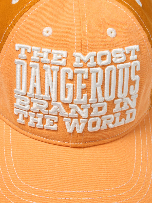 DENIM TEARS - Topstitch Mission Statement Cap - (Orange)