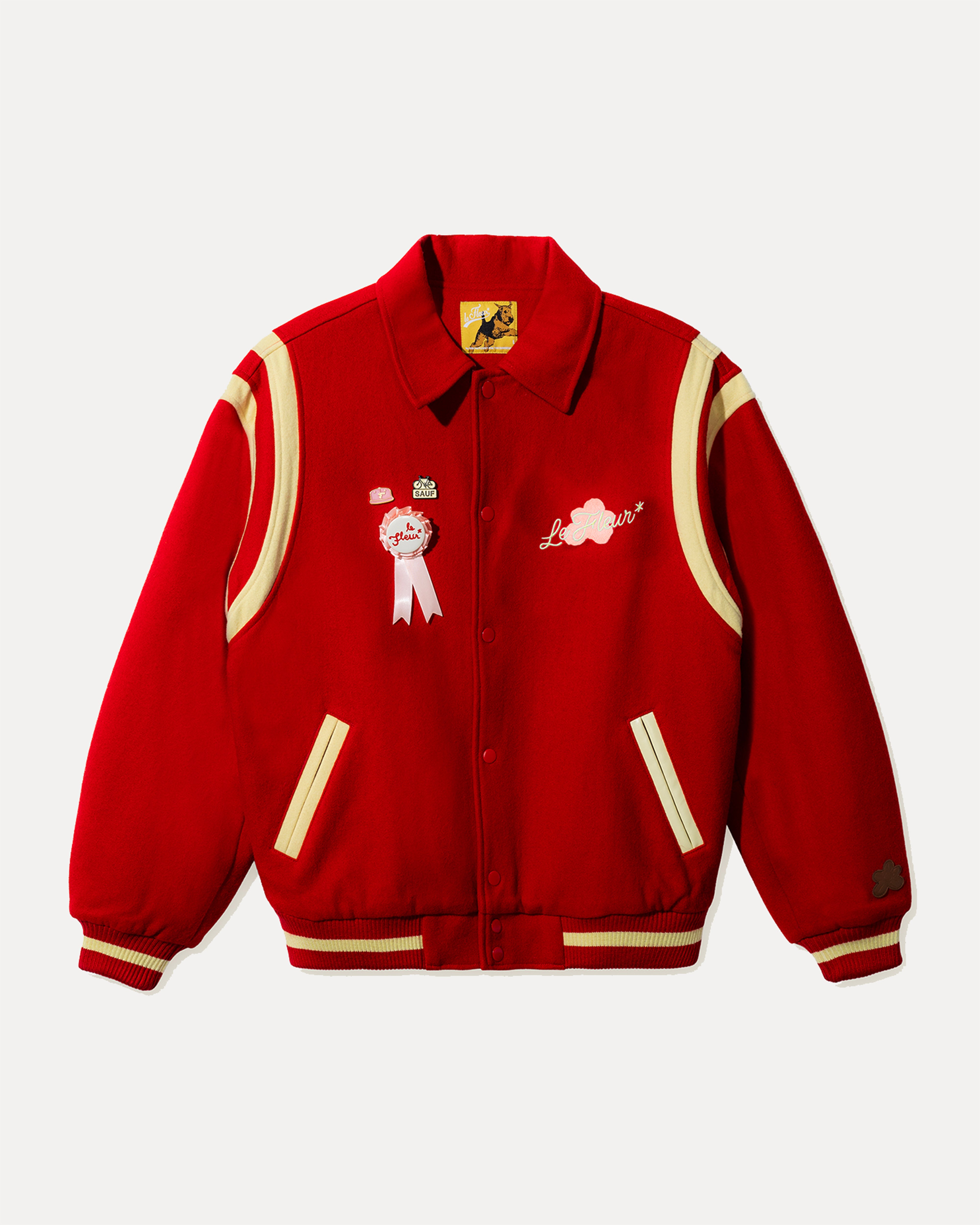 GOLF le Fleur : Petalers Varsity Jacket (Red) | DSMG E-SHOP
