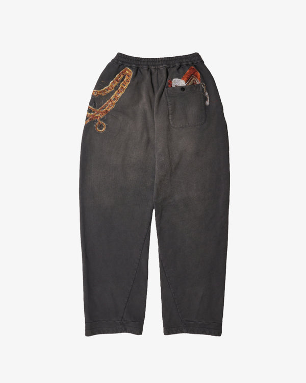 DOUBLET - Trompe L’Oeil Embroidery Sweat Pants - (Black)
