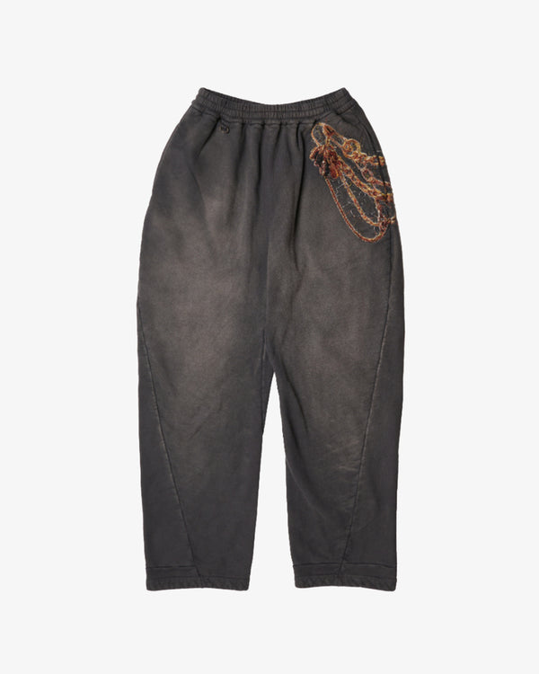DOUBLET - Trompe L’Oeil Embroidery Sweat Pants - (Black)
