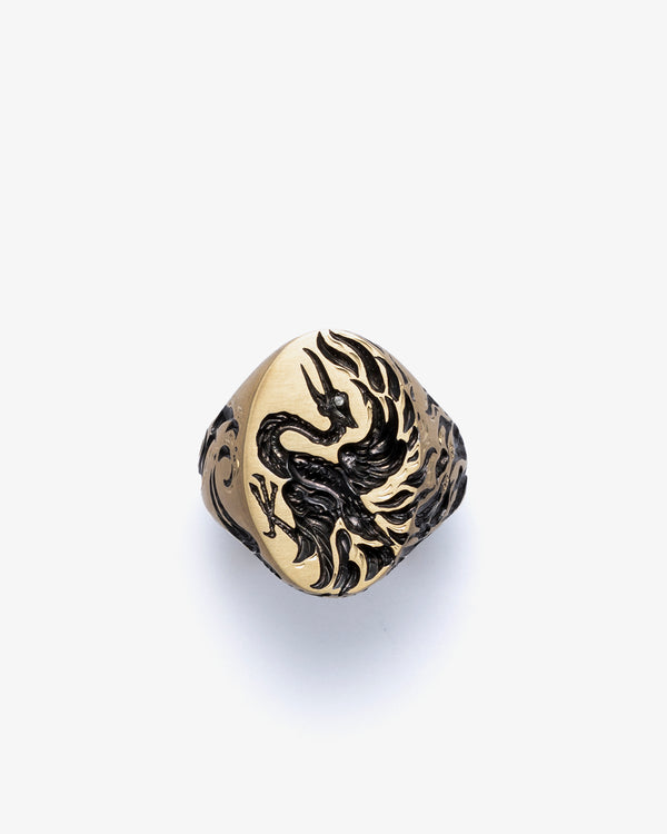 CASTRO - Phoenix Signet Ring - (Black)