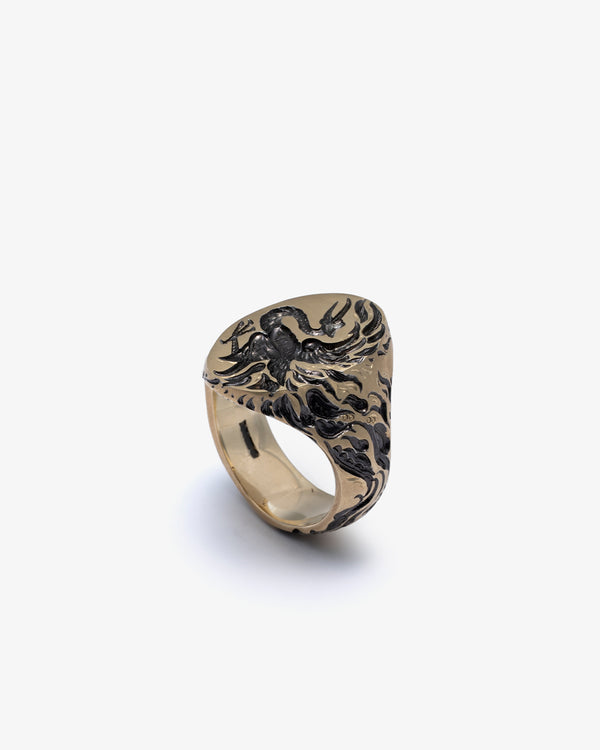 CASTRO - Phoenix Signet Ring - (Black)