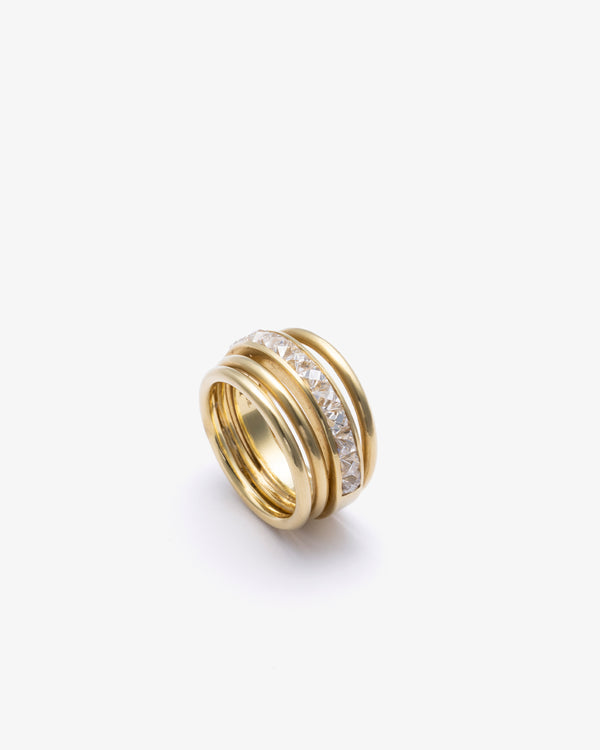 SYLVA & CIE - Spiral Ring W.French Cut Diamo - (Yg)