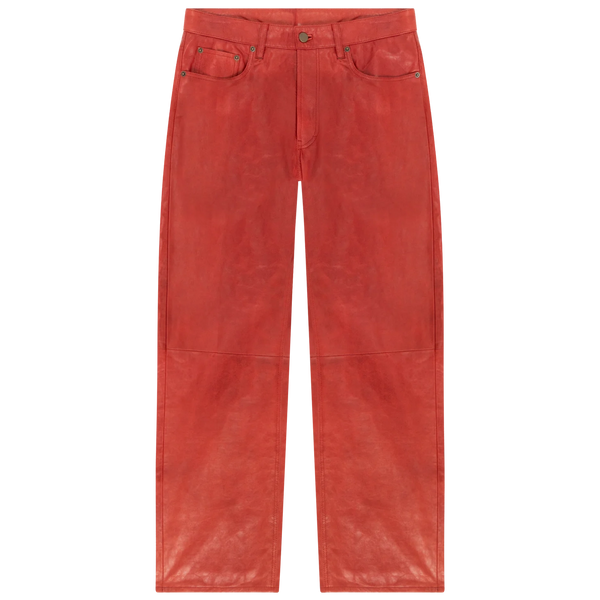 DENIM TEARS - Red Guts Leather Pants - (Red)