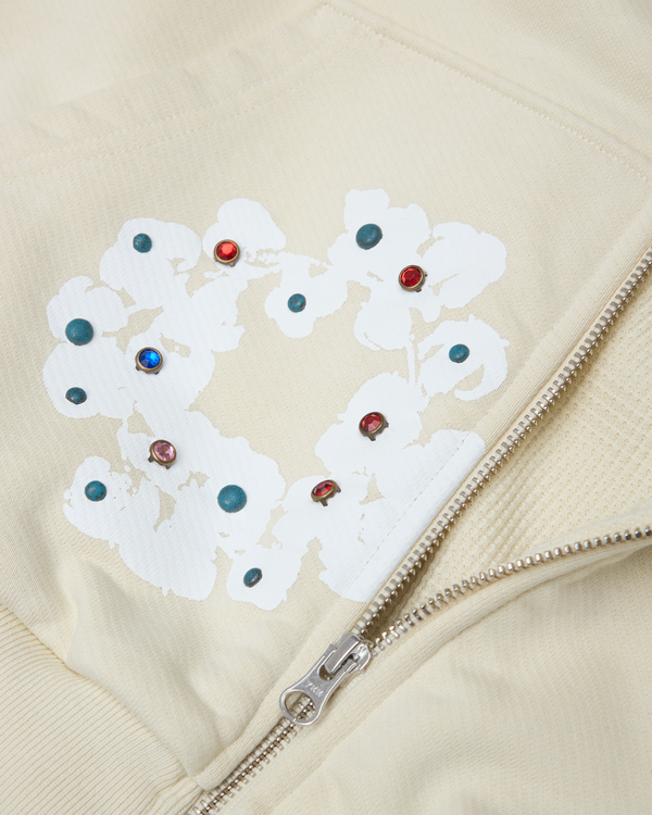 DENIM TEARS - Rhinestone Wreath Hoodie - (Oatmeal)