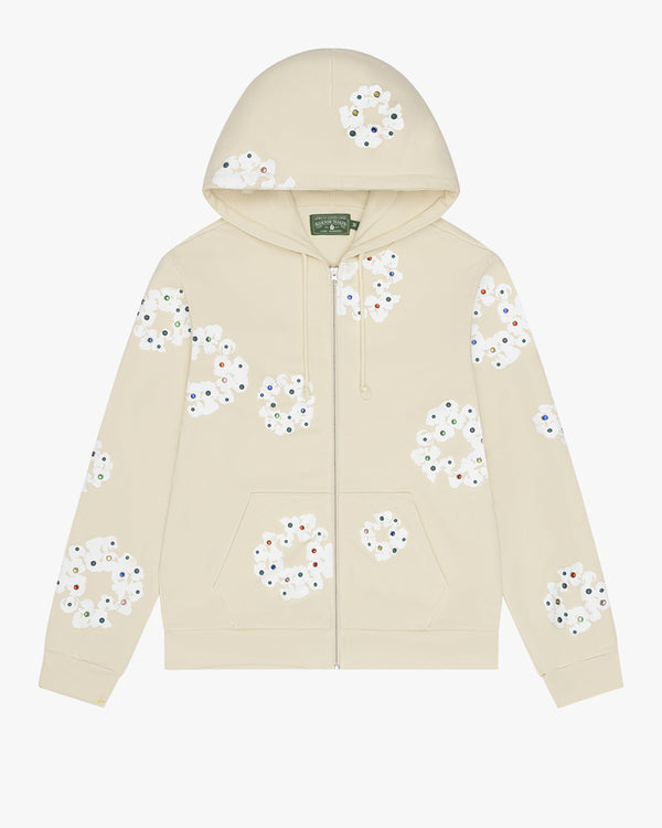 DENIM TEARS - Rhinestone Wreath Hoodie - (Oatmeal)