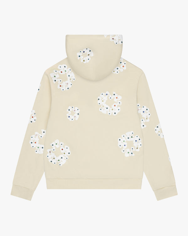 DENIM TEARS - Rhinestone Wreath Hoodie - (Oatmeal)