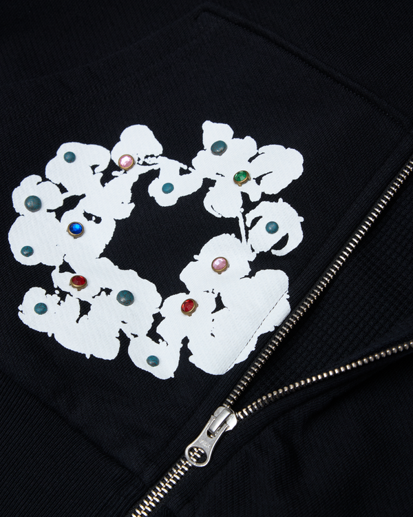 DENIM TEARS - Rhinestone Wreath Hoodie - (Black)