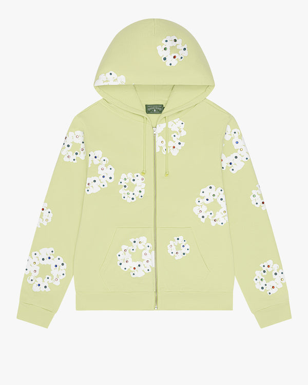 DENIM TEARS - Rhinestone Wreath Hoodie - (Lime)