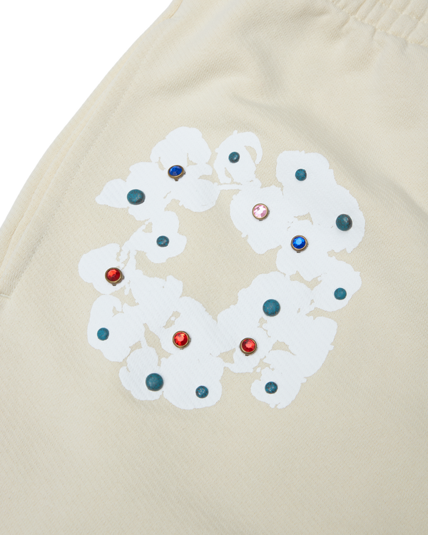 DENIM TEARS - Rhinestone Wreath Sweatpants - (Oatmeal)