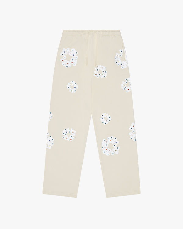 DENIM TEARS - Rhinestone Wreath Sweatpants - (Oatmeal)