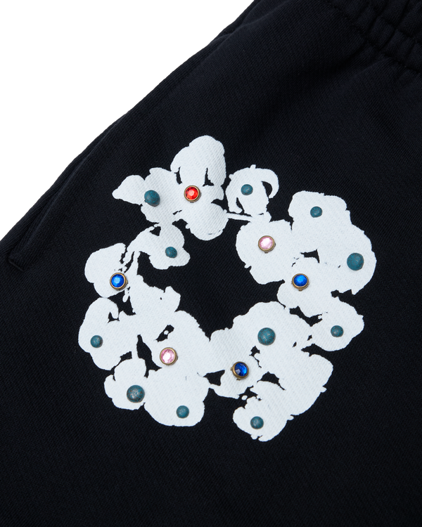 DENIM TEARS - Rhinestone Wreath Sweatpants - (Black)