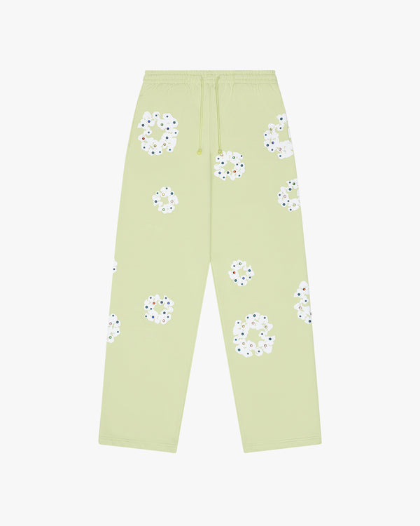 DENIM TEARS - Rhinestone Wreath Sweatpants - (Lime)