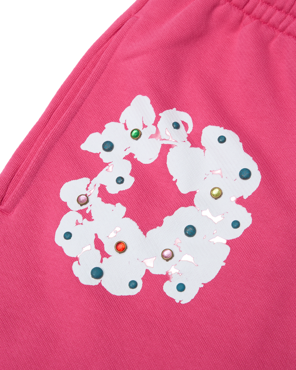 DENIM TEARS - Rhinestone Wreath Sweatpants - (Pink)