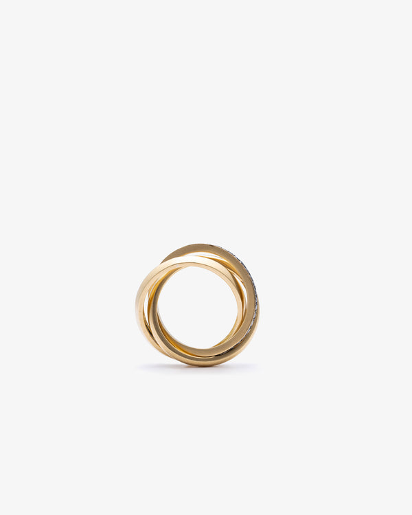 SYLVA & CIE - Black Diamond Trinity Ring - (Yg)