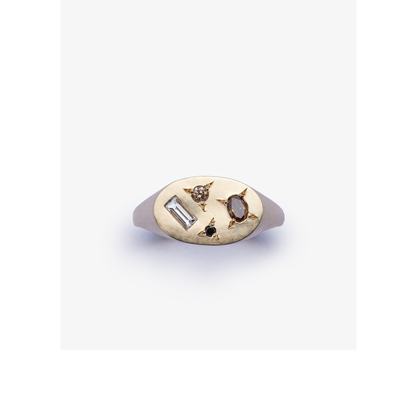 SEB BROWN - Oval Champagne Diamond Ring - (9Yg)