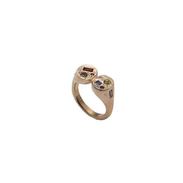 SEB BROWN - Double Neapolitan Ring Gold - (9Yg)